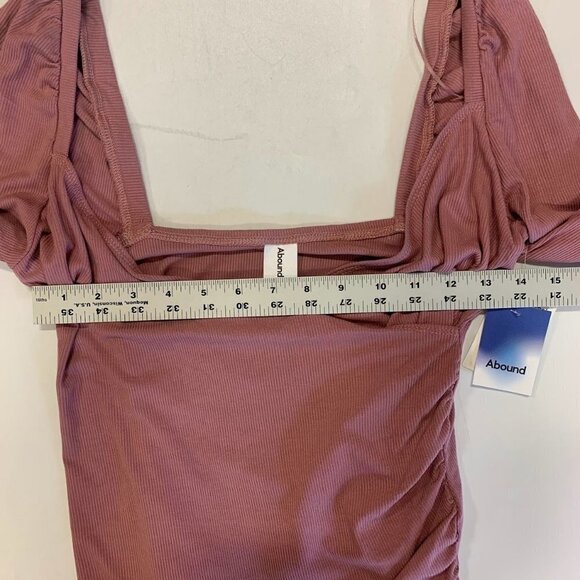 Nordstrom Abound Women's Square Neck Long Sleeve Top in Pink Nostalgia SZ M NWT - Picture 9 of 11